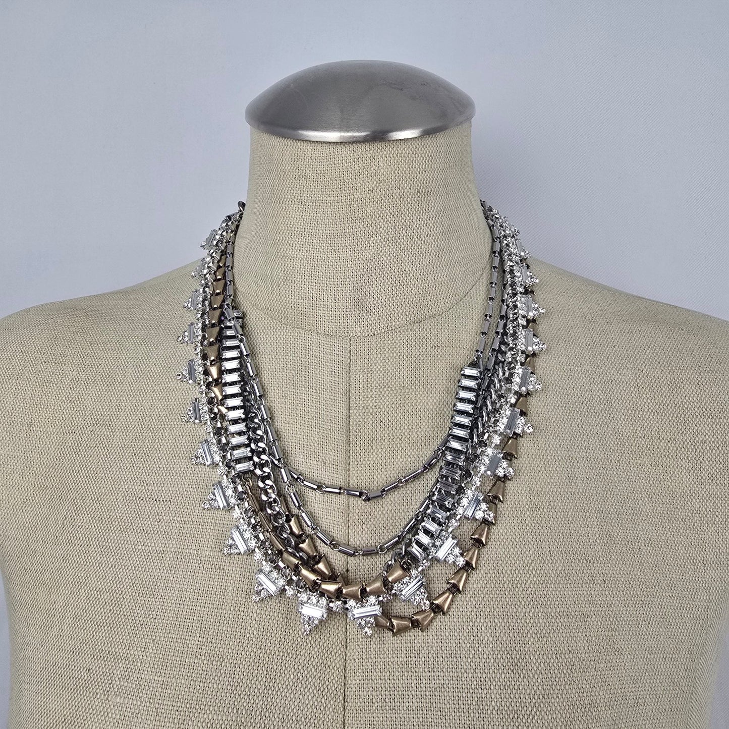 Stella & Dot Sutton Mixed Metal Crystal Statement Necklace