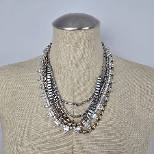 Stella & Dot Sutton Mixed Metal Crystal Statement Necklace