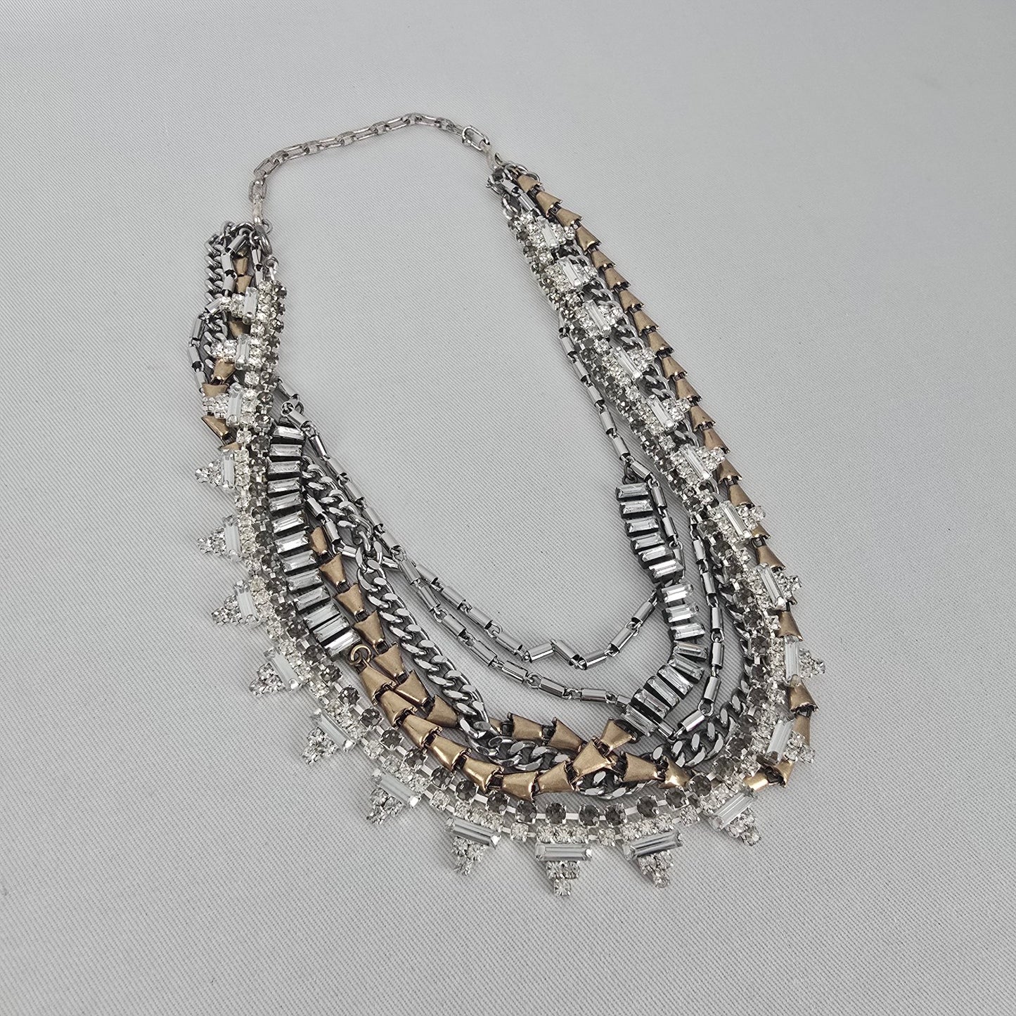 Stella & Dot Sutton Mixed Metal Crystal Statement Necklace