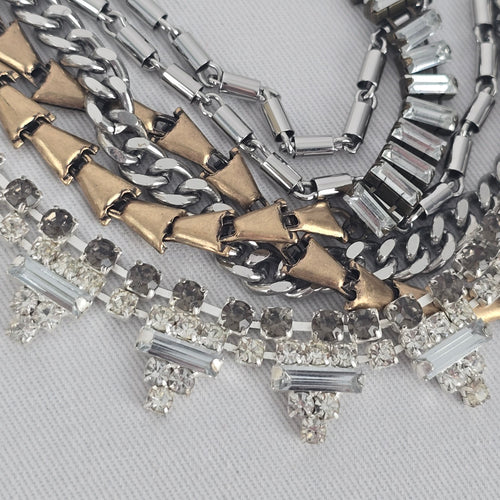 Stella & Dot Sutton Mixed Metal Crystal Statement Necklace