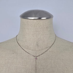 Tash Sterling Silver 925 Red Stone Pendant Necklace Dainty Box Chain