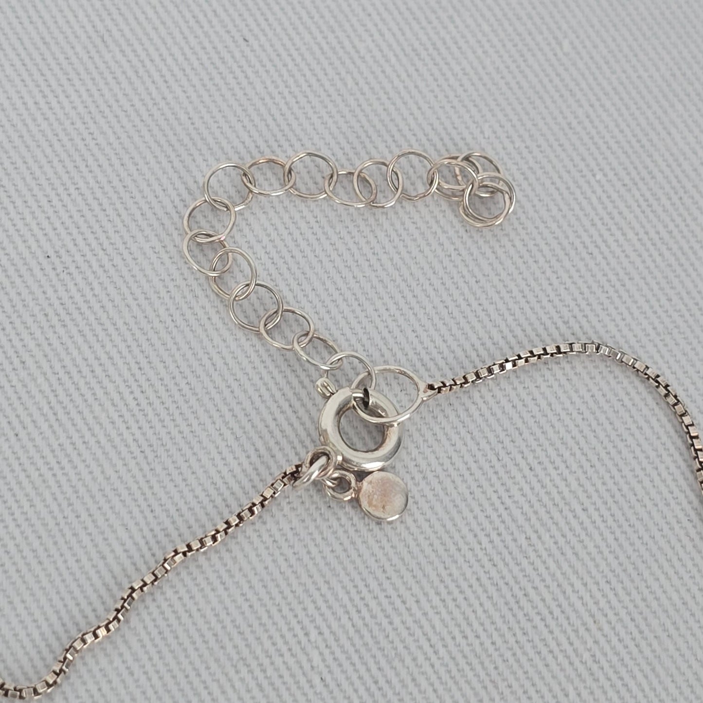 Tash Sterling Silver 925 Red Stone Pendant Necklace Dainty Box Chain