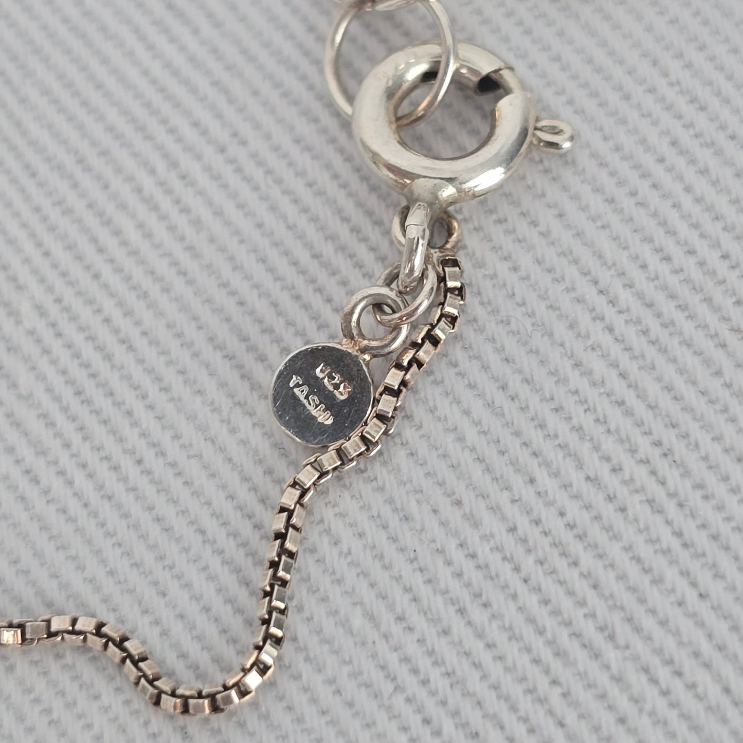 Tash Sterling Silver 925 Red Stone Pendant Necklace Dainty Box Chain