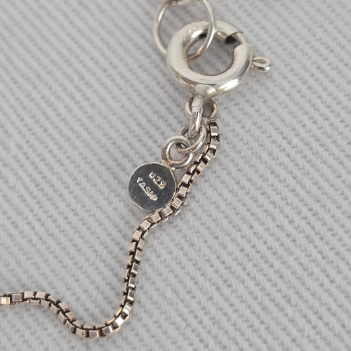 Tash Sterling Silver 925 Red Stone Pendant Necklace Dainty Box Chain