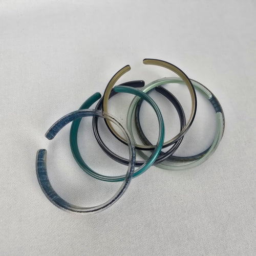 Color by Amber Blue Green Stackable Bangle Bracelet Set Teal Mint Navy