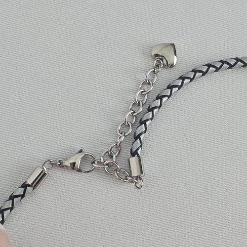 Tocara Stainless Steel Grey Faceted Pendant Necklace