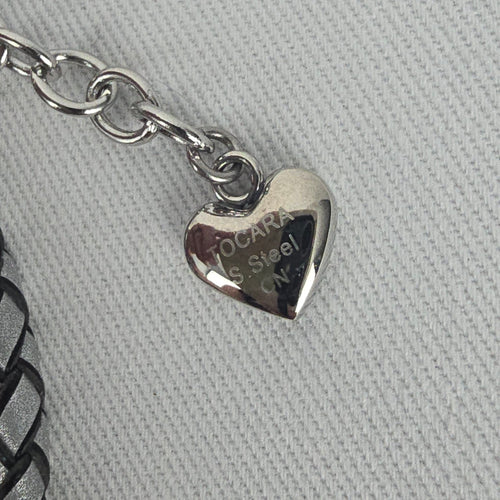 Tocara Stainless Steel Grey Faceted Pendant Necklace