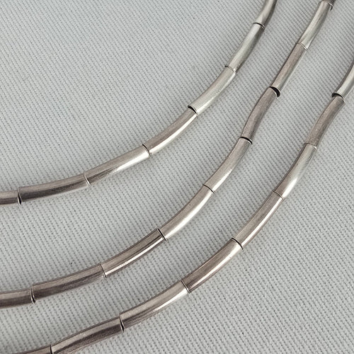 Silpada Black Cord Sterling Silver Tube Bead Multi Strand Necklace