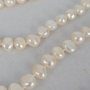 Long Freshwater Pearl Necklace White Baroque Pearl Strand