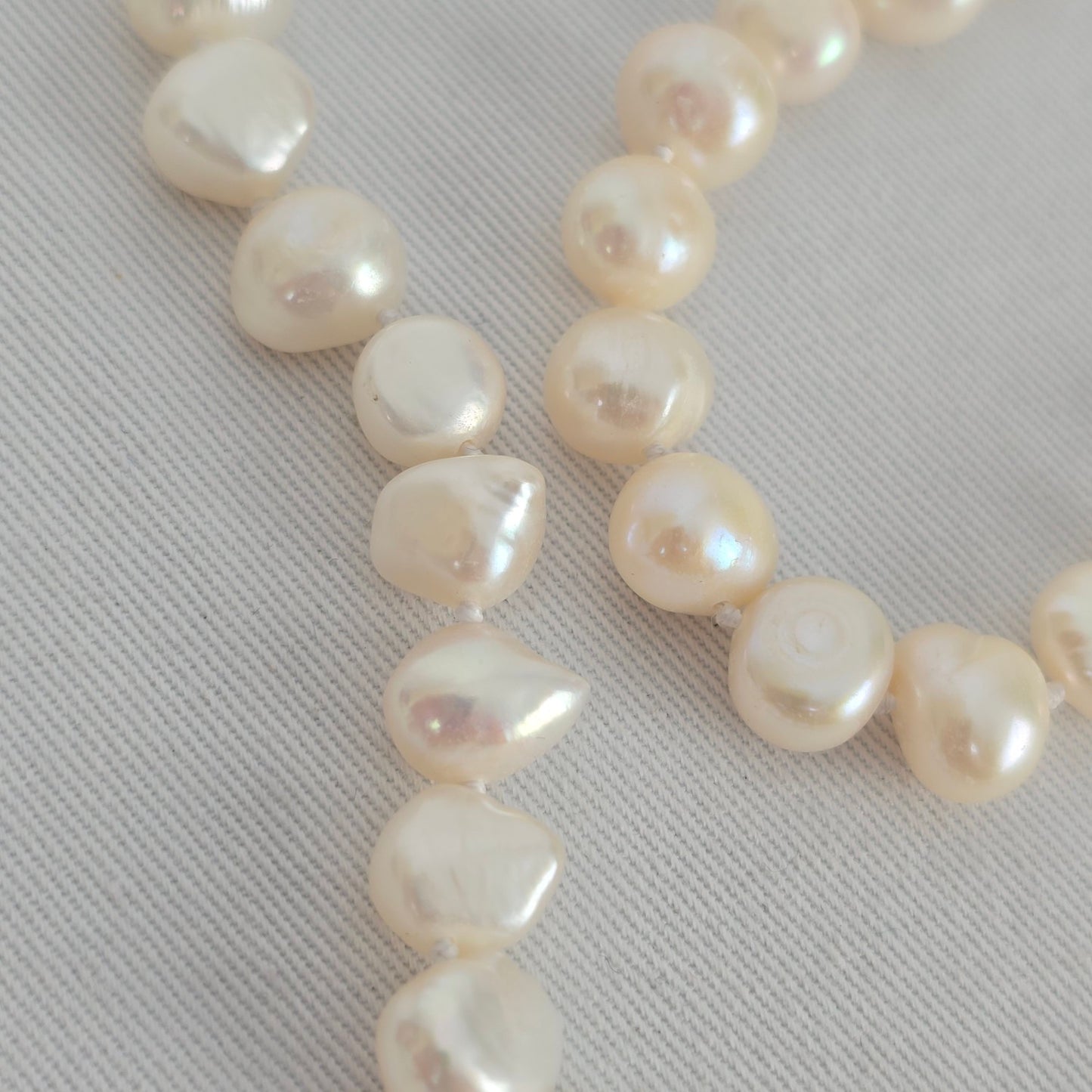 Long Freshwater Pearl Necklace White Baroque Pearl Strand