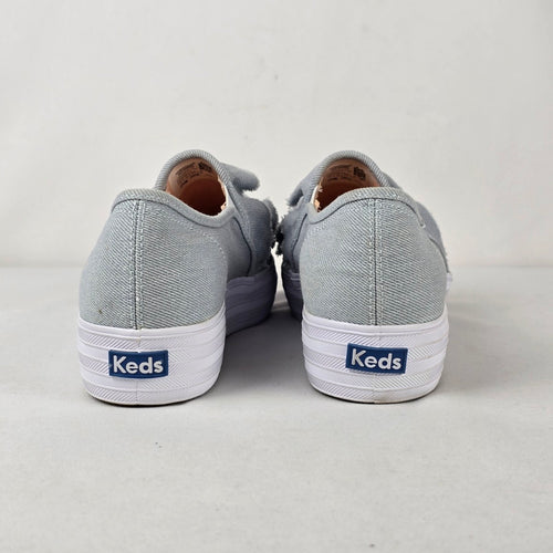 Keds Triple Kick Ruffle Slip On Platform Sneakers Grey Size 11