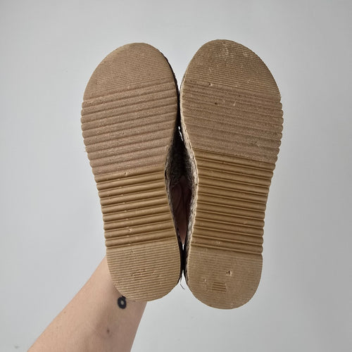 Beach by Matisse Braided Platform Slide Sandals Natural Woven Raffia Size 6