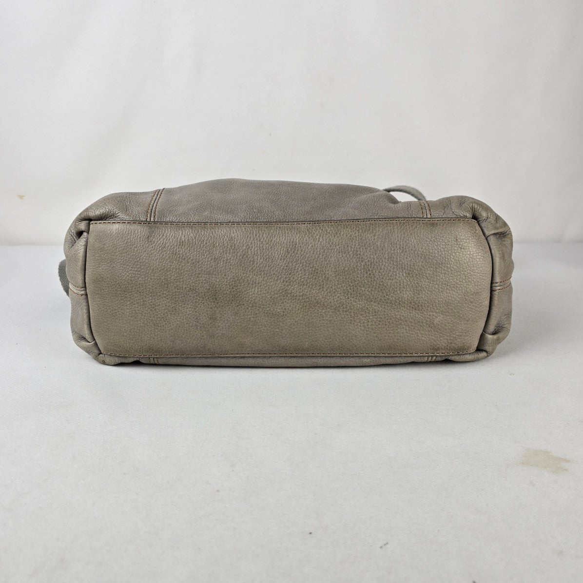 Fossil Grey Leather Satchel Bag Convertible Crossbody Shoulder Purse
