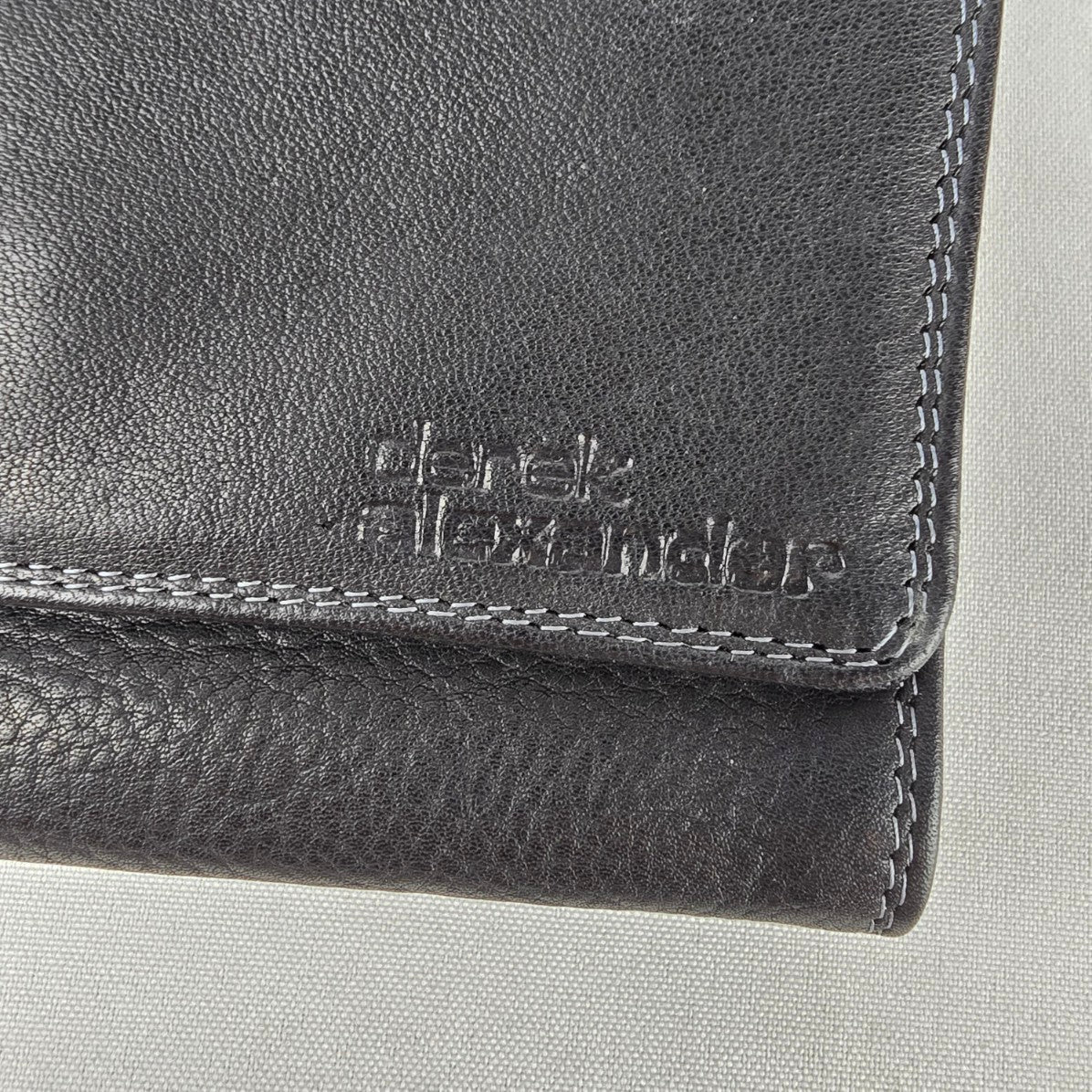 Derek Alexander Black Leather Crossbody Organizer Purse Wallet Bag