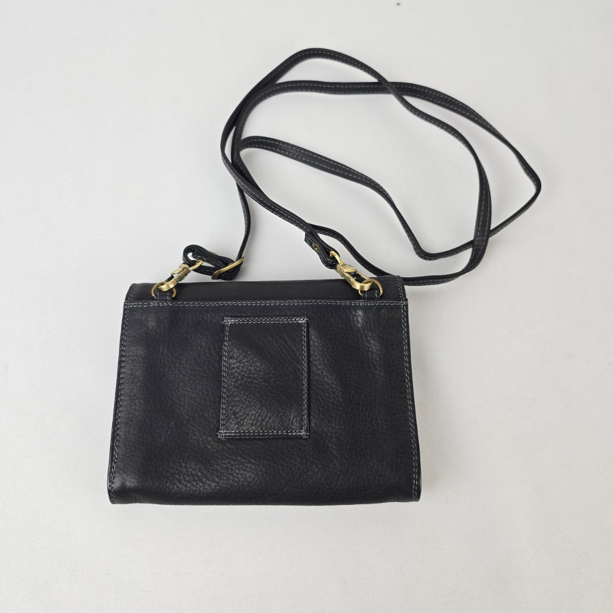 Derek Alexander Black Leather Crossbody Organizer Purse Wallet Bag