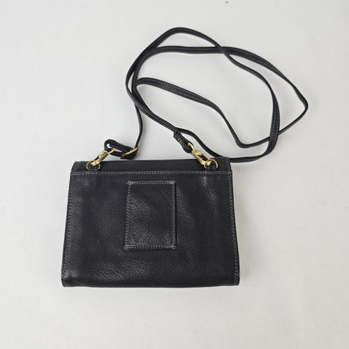 Derek Alexander Black Leather Crossbody Organizer Purse Wallet Bag