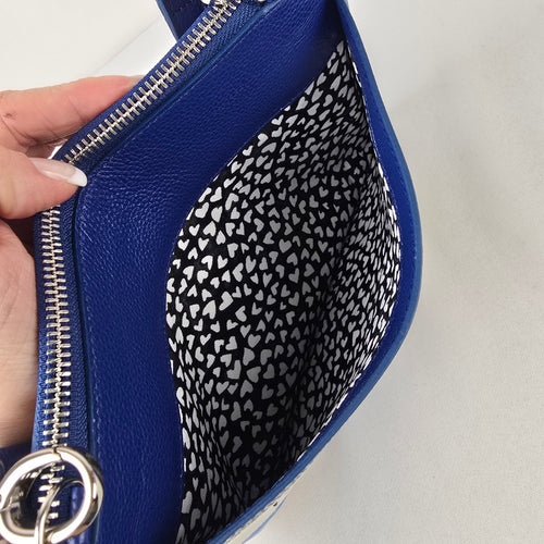 Brighton Santorini Love Beach Scene Leather Crossbody Pouch Bag