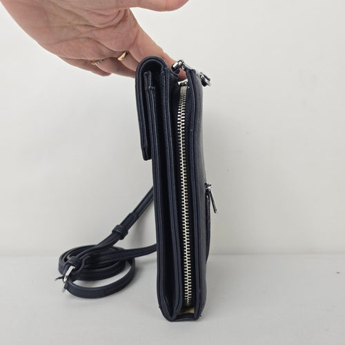 ESPE Black Floral Cell Phone Crossbody Wallet Purse