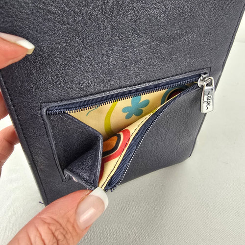 ESPE Black Floral Cell Phone Crossbody Wallet Purse