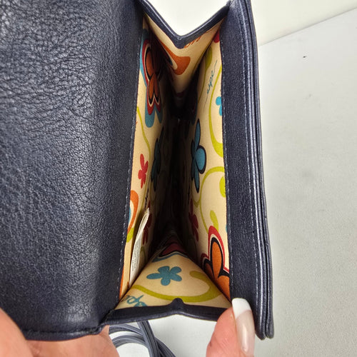 ESPE Black Floral Cell Phone Crossbody Wallet Purse