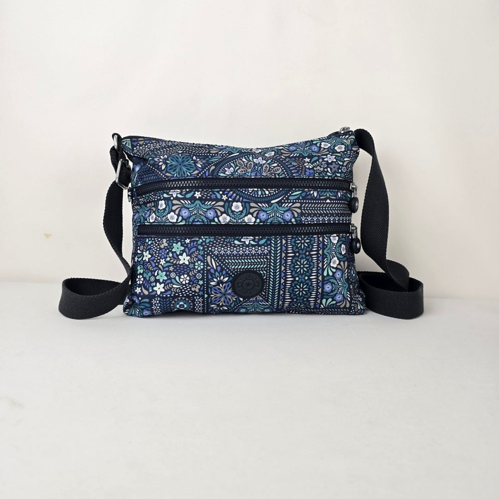 Kipling Blue Floral Crossbody Bag Adjustable Strap