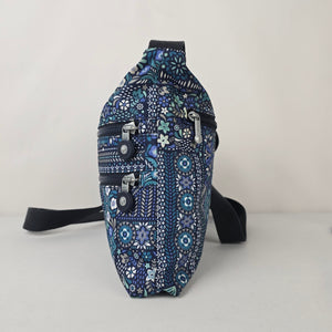 Kipling Blue Floral Crossbody Bag Adjustable Strap