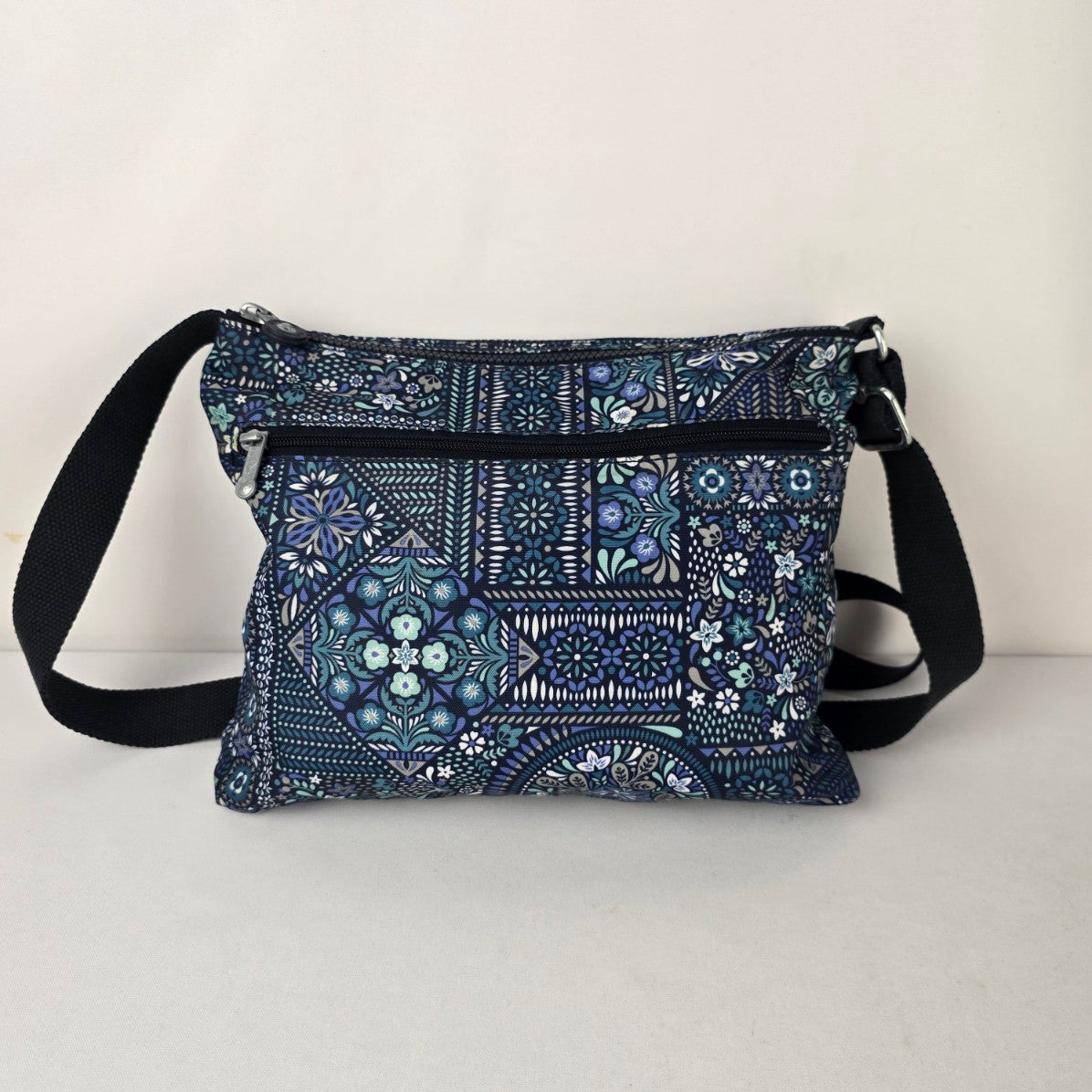 Kipling Blue Floral Crossbody Bag Adjustable Strap
