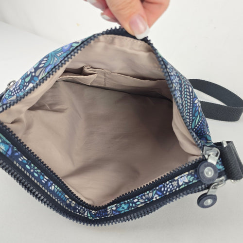 Kipling Blue Floral Crossbody Bag Adjustable Strap
