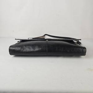 Renwick Black Leather Made in Canada Briefcase Shoulder Bag