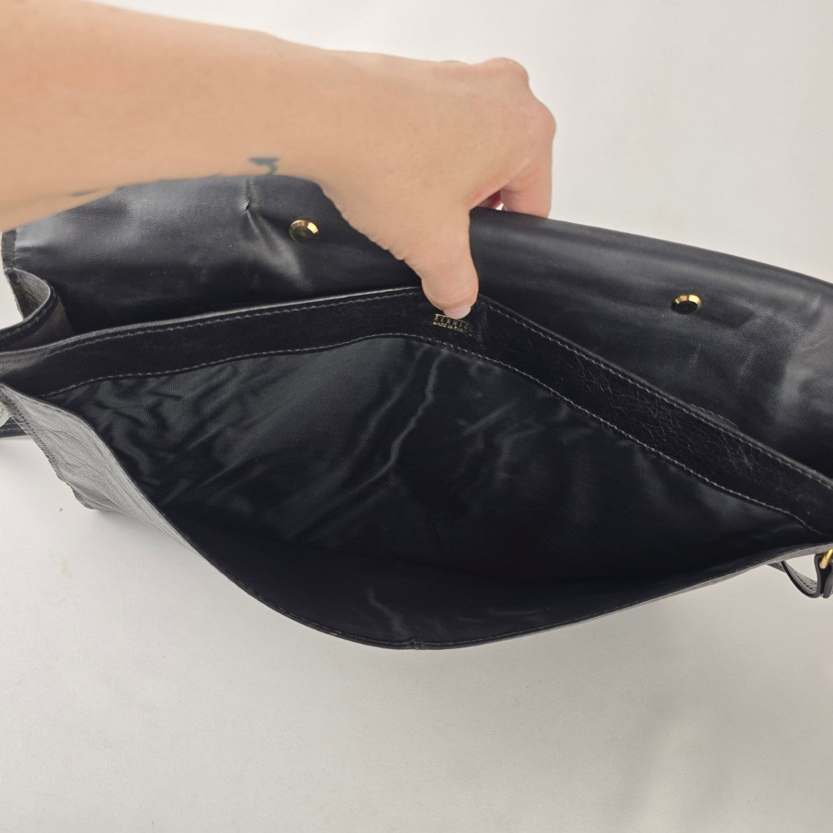 Renwick Black Leather Made in Canada Briefcase Shoulder Bag