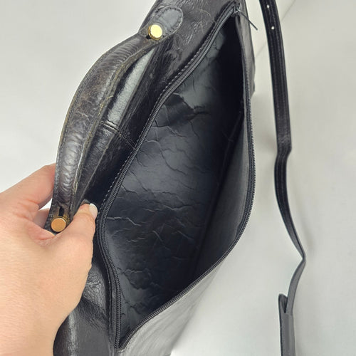 Renwick Black Leather Made in Canada Briefcase Shoulder Bag