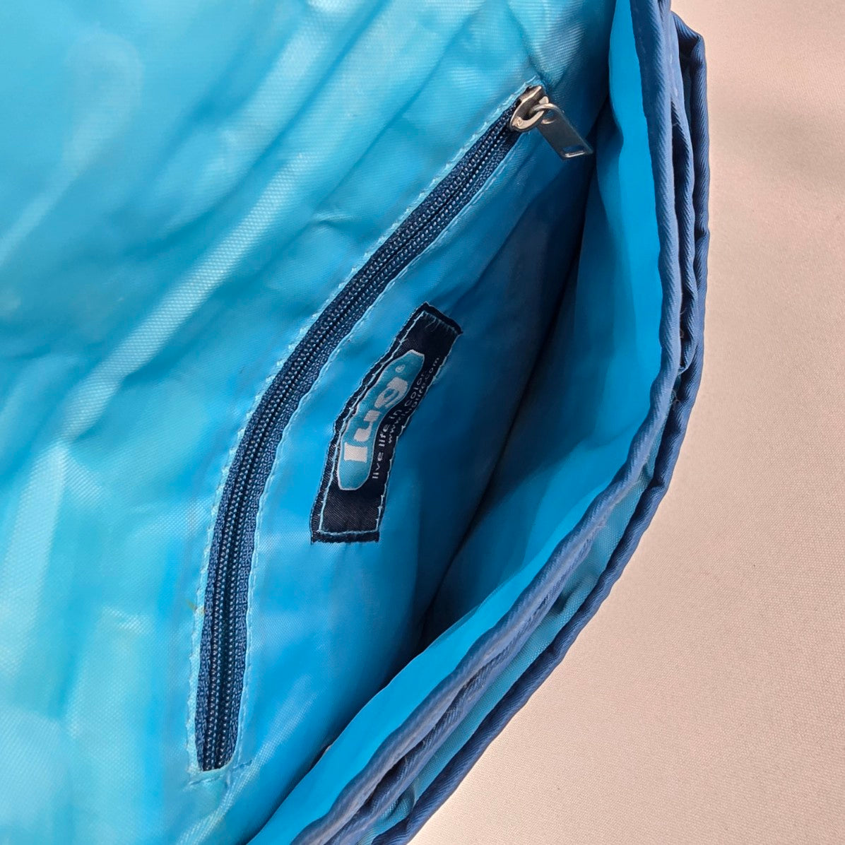 Lug Blue Quilted Crossbody Bag Travel Organizer Purse