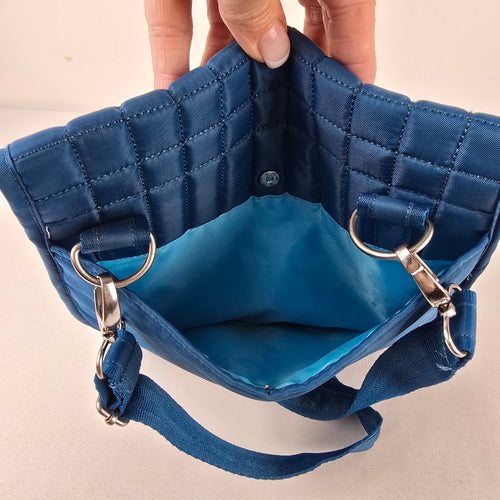 Lug Blue Quilted Crossbody Bag Travel Organizer Purse