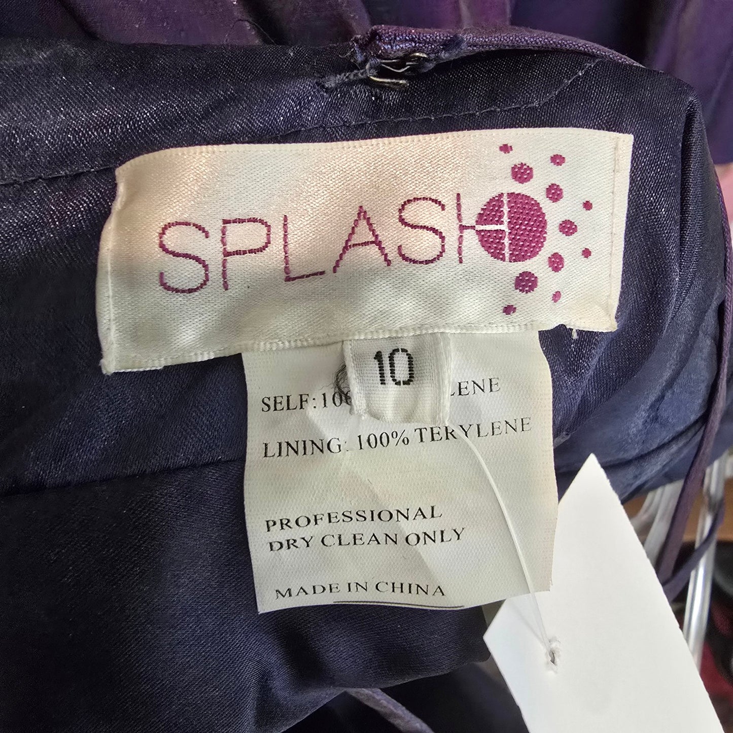 Splash Purple Iridescent Taffeta Formal Prom Gown Dress Size 10