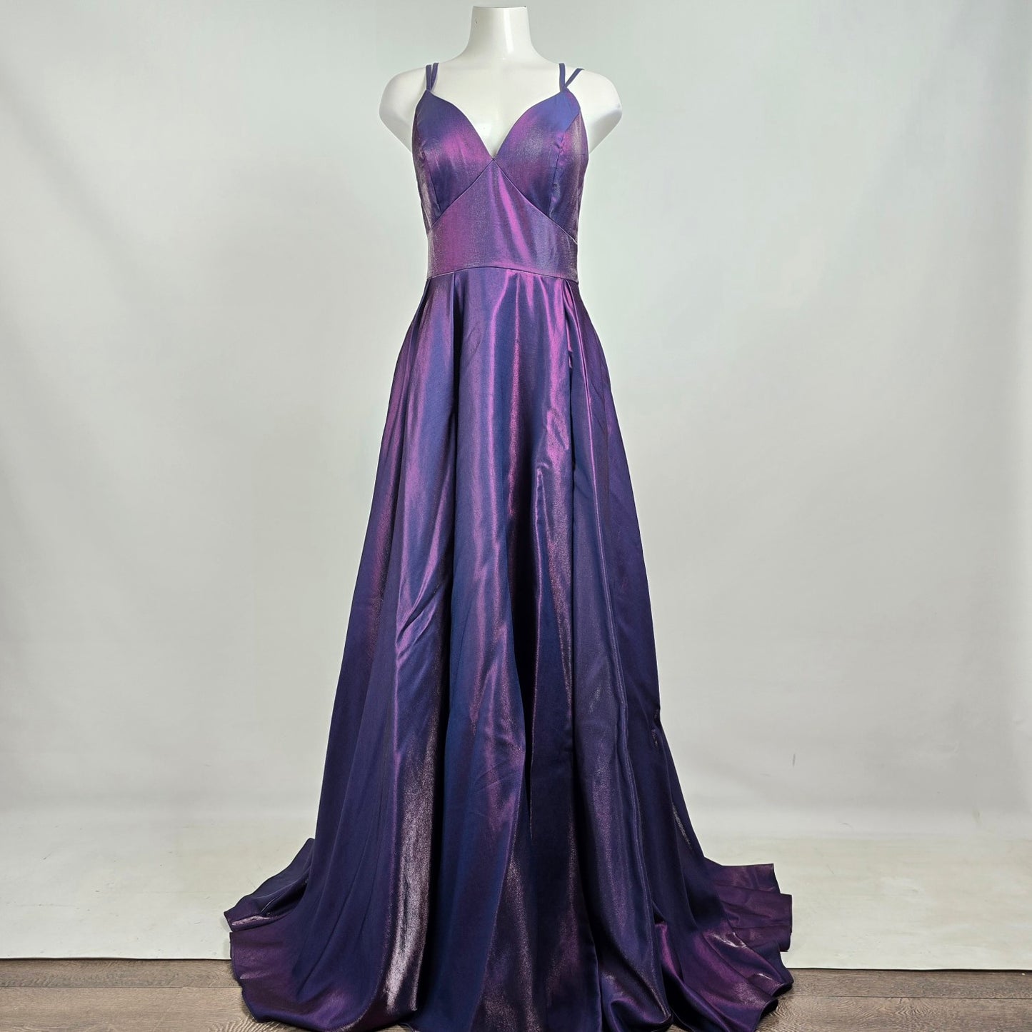 Splash Purple Iridescent Taffeta Formal Prom Gown Dress Size 10
