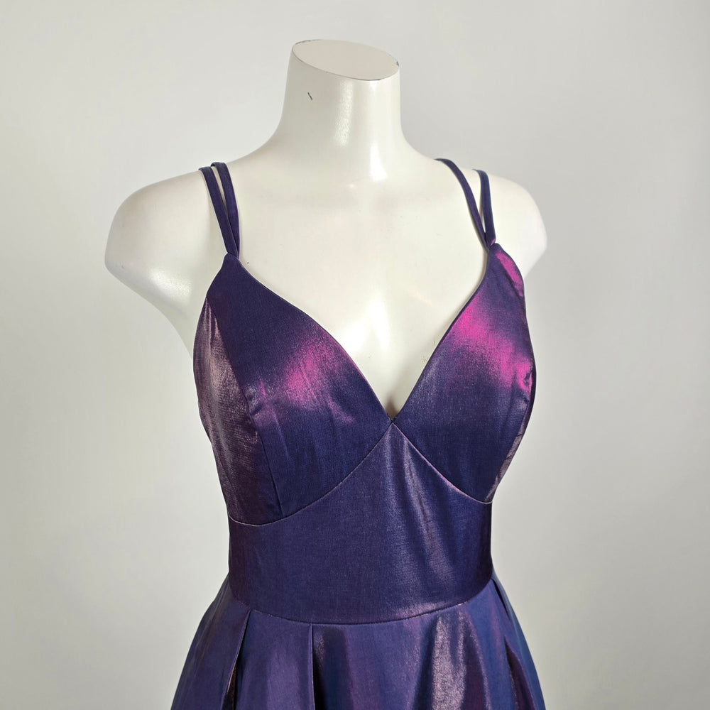 Splash Purple Iridescent Taffeta Formal Prom Gown Dress Size 10