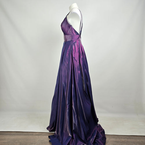 Splash Purple Iridescent Taffeta Formal Prom Gown Dress Size 10