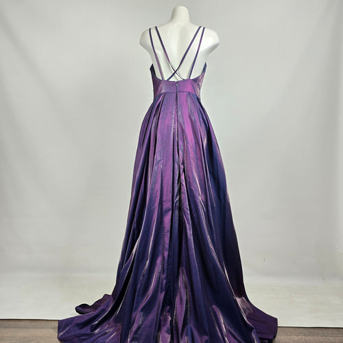 Splash Purple Iridescent Taffeta Formal Prom Gown Dress Size 10