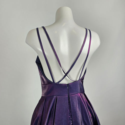 Splash Purple Iridescent Taffeta Formal Prom Gown Dress Size 10