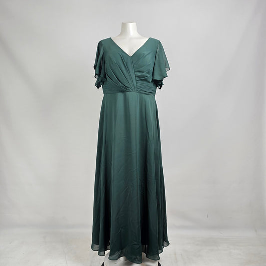 JJ’s House Emerald Green Chiffon Formal Bridesmaid Dress Size 10