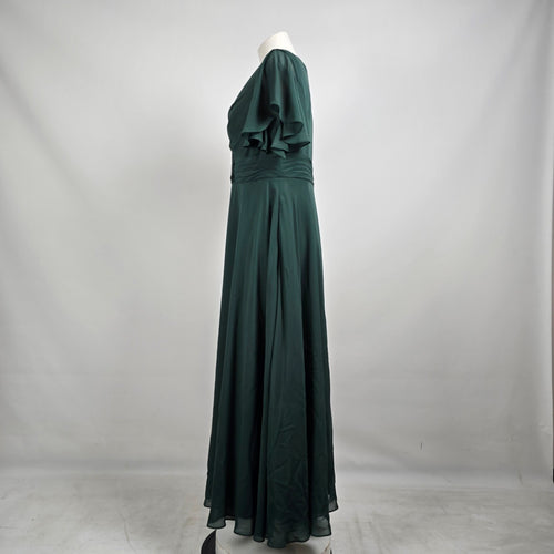 JJ’s House Emerald Green Chiffon Formal Bridesmaid Dress Size 10