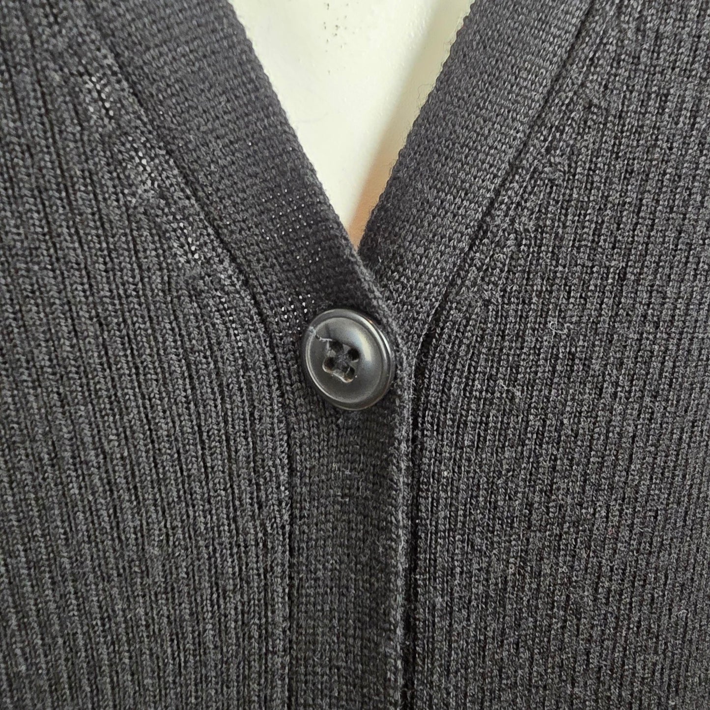 Lord & Taylor Extra Fine Merino Wool Long Black Cardigan Dress Size M