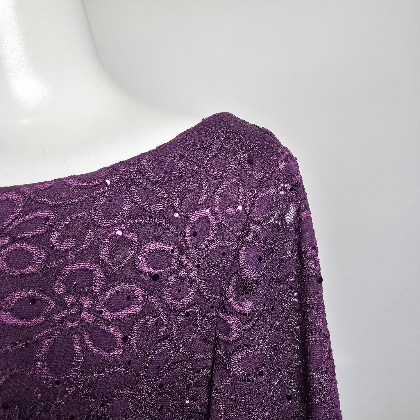 Jessica Howard Purple Lace Bodice Formal Gown Size 18W