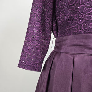Jessica Howard Purple Lace Bodice Formal Gown Size 18W