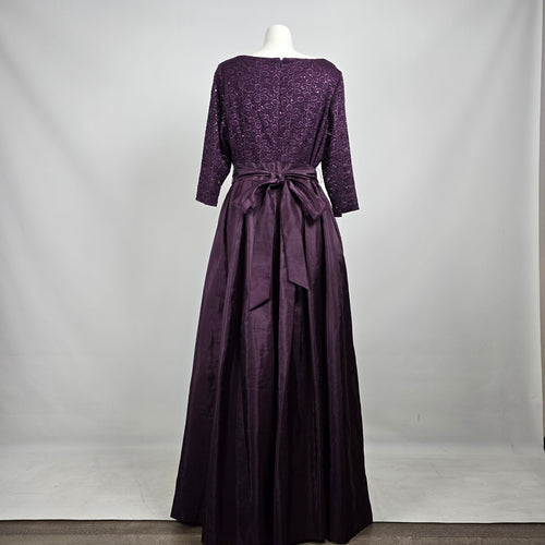 Jessica Howard Purple Lace Bodice Formal Gown Size 18W