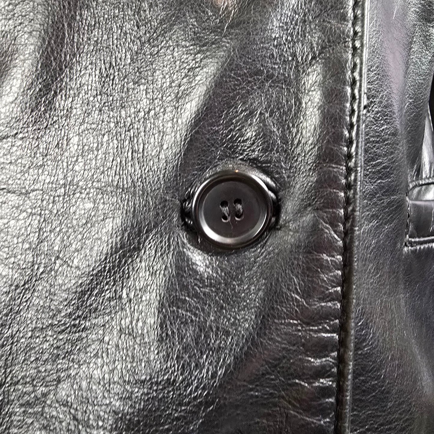 The Leather Ranch Vintage Black Leather Trench Coat Size M