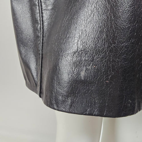 The Leather Ranch Vintage Black Leather Trench Coat Size M