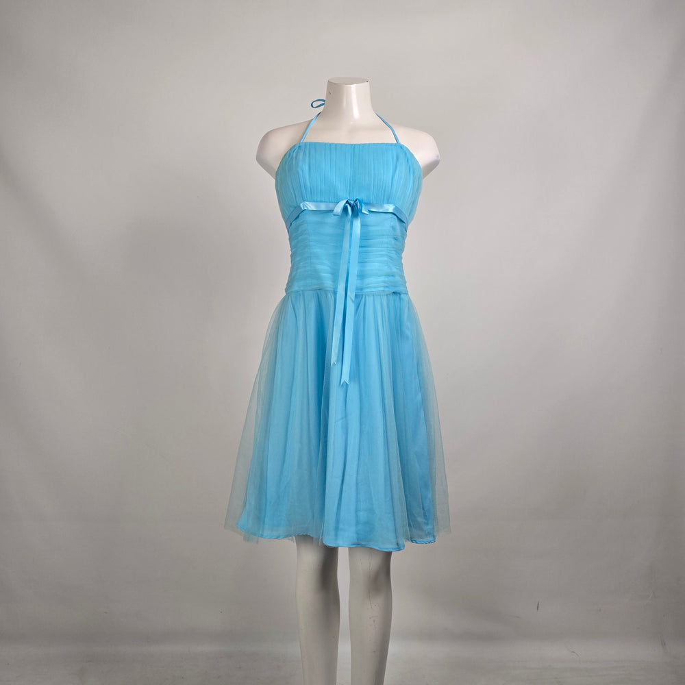 B2 Made in USA Blue Tulle Halter Party Dress Size 12