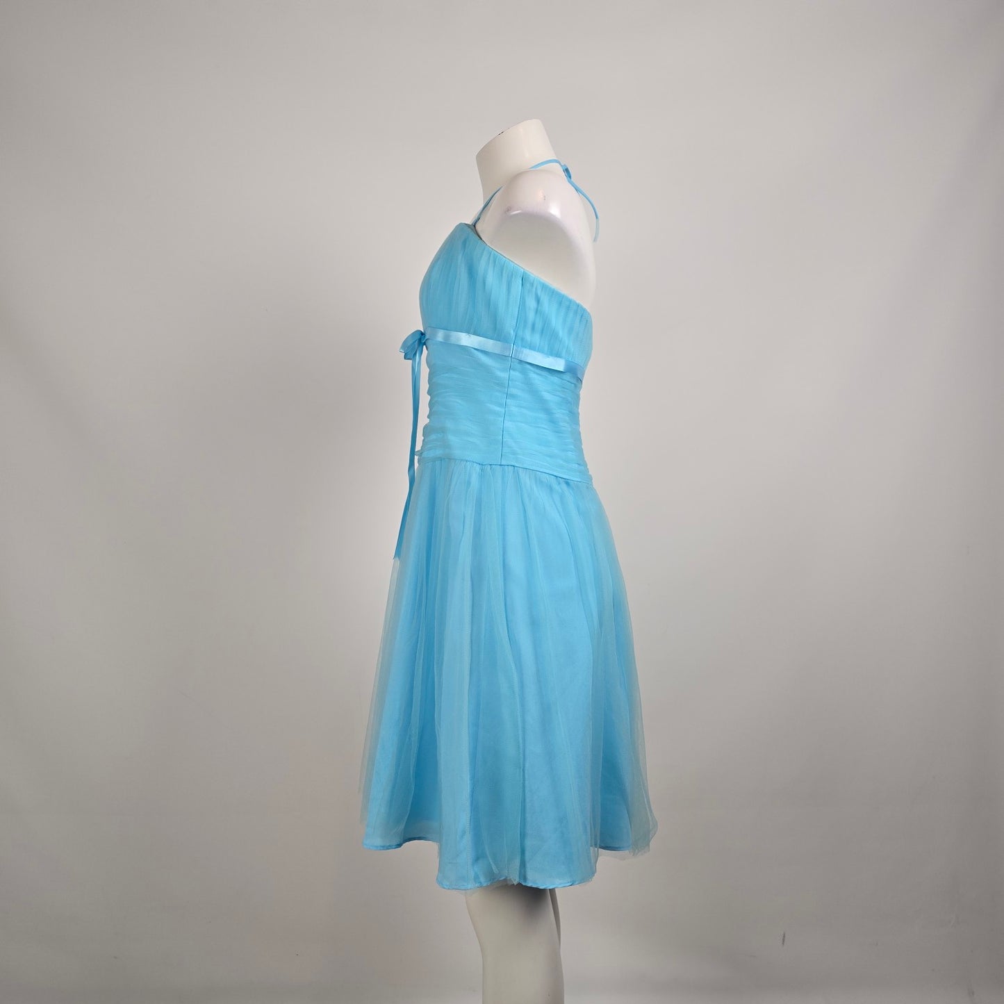 B2 Made in USA Blue Tulle Halter Party Dress Size 12