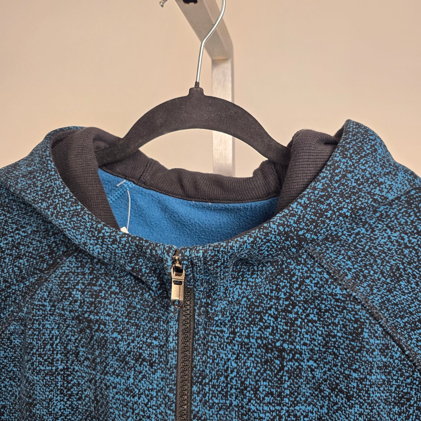 Lululemon Best Coast Hoodie Trek Texture Blue Black Full Zip Size XL